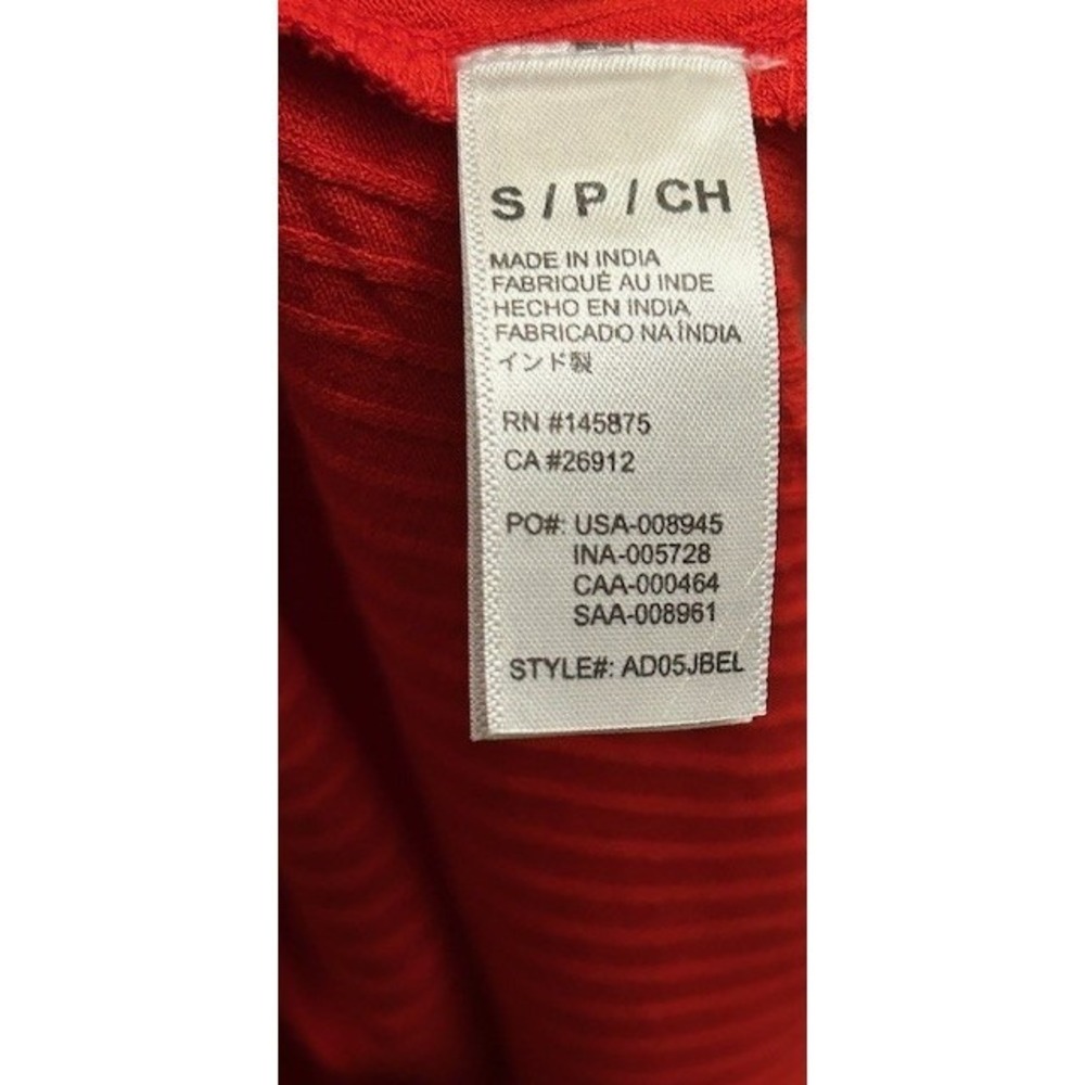 NWT Amuse Society Womens S Red Ribbed V-Neck Mini Dress Dolman Sleeves Romantic - Picture 6 of 14